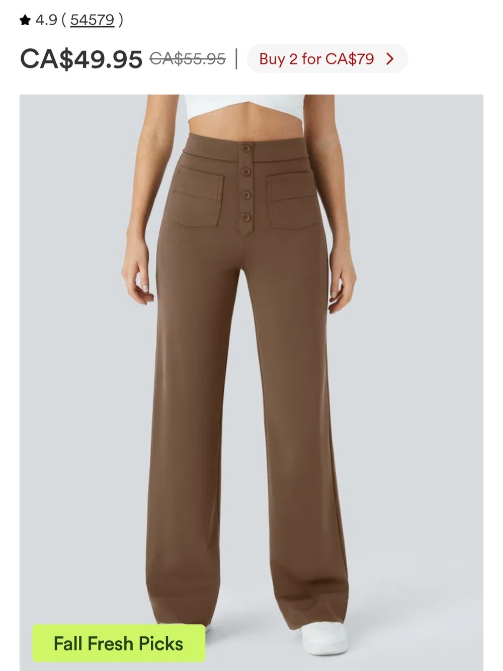 HALARA High-Rise Pants — Brown